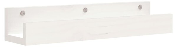 2 db fehér tömör fenyőfa fali polc 50 x 12 x 9 cm