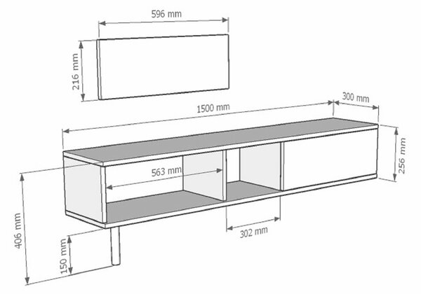Hanah Home Yuka 150 TV állvány - Antracit