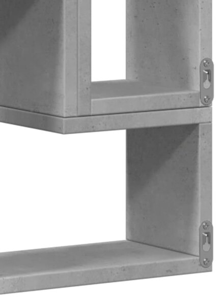 Betonszürke szerelt fa fali polc 96x12x64 cm