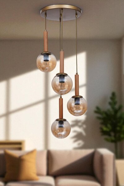 Opviq Csillár Honey Oak Gold 9072-4