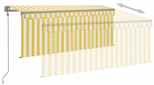 Sárga-fehér automata kihúzható napellenző redőnnyel 3 x 2,5 m