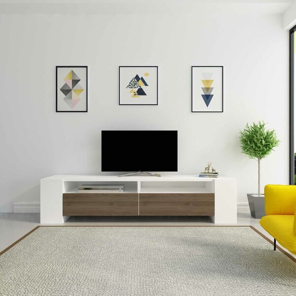 Hanah Home Sosruko TV-állvány, fehér, dió színű