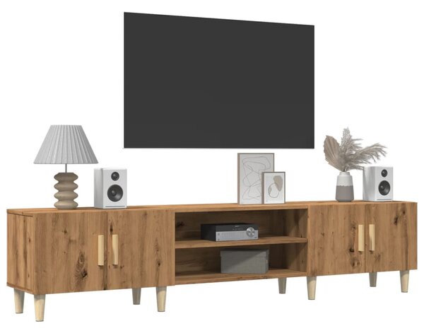 Kézműves tölgy színű szerelt fa TV-szekrény 180 x 31,5 x 40 cm