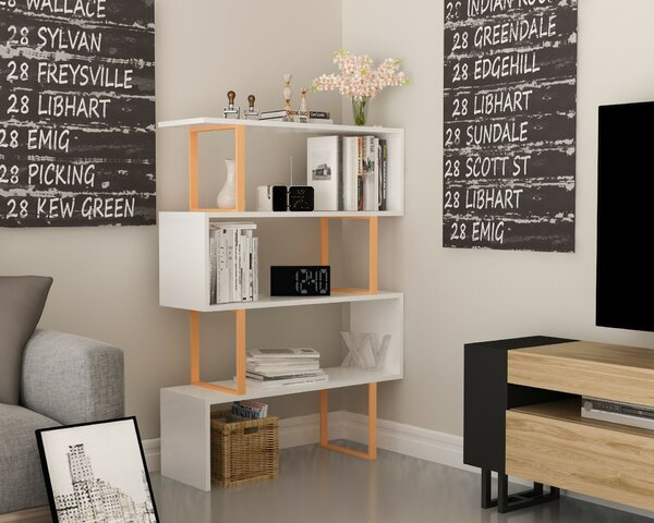 Hanah Home Adriana könyvespolc - Arany, Fehér