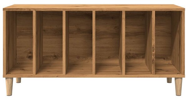 Kézműves tölgy színű szerelt fa hanglemezszekrény 100x38x48 cm
