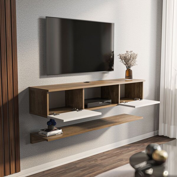 Hanah Home TV Stand Walnut White Elia - Walnut, White