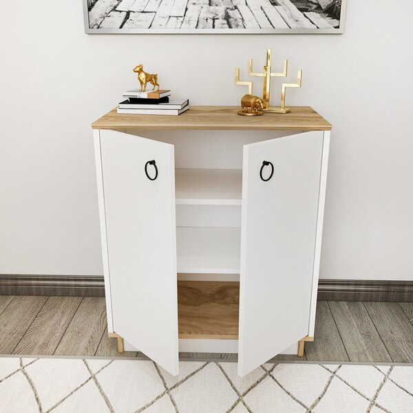 Hanah Home Konzolasztal WhiteOak Nüanse - Tölgy, Fehér