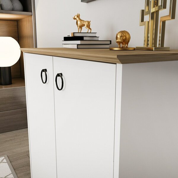 Hanah Home Konzolasztal WhiteOak Nüanse - Tölgy, Fehér