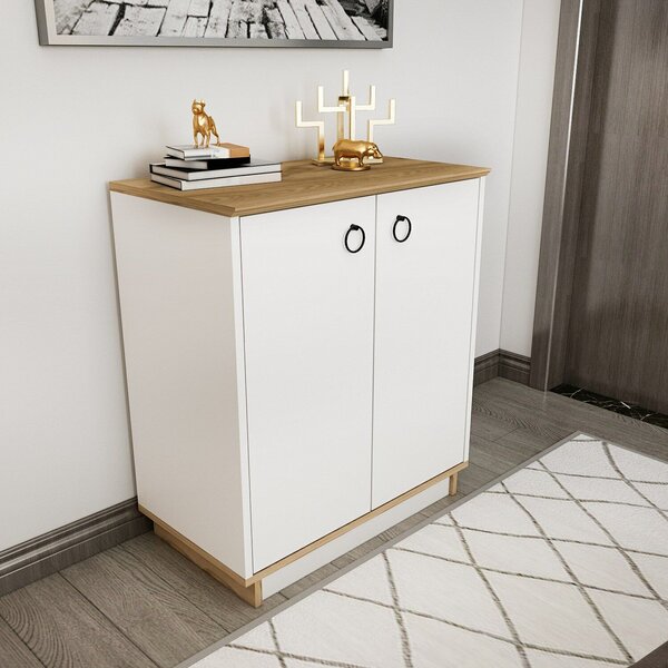 Hanah Home Konzolasztal WhiteOak Nüanse - Tölgy, Fehér