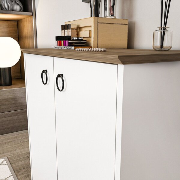 Hanah Home Console White Walnut Nüanse - White, Walnut