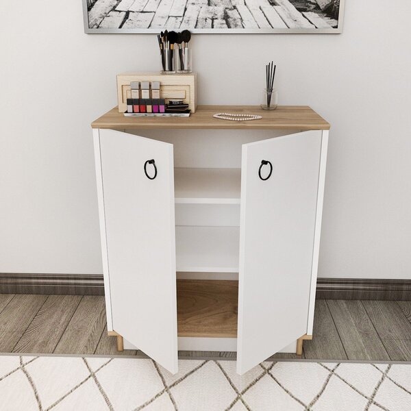 Hanah Home Console White Walnut Nüanse - White, Walnut