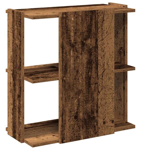 3 szintes antik fa szerelt fa könyvespolc 60 x 30 x 60 cm