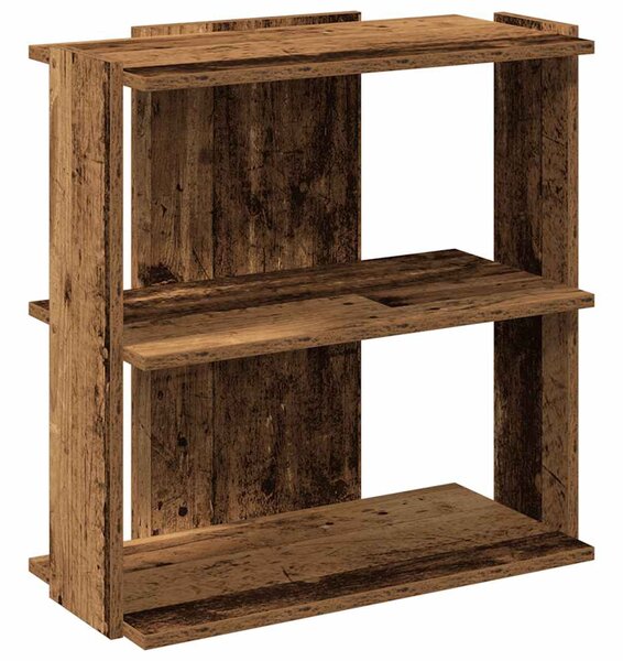 3 szintes antik fa szerelt fa könyvespolc 60 x 30 x 60 cm