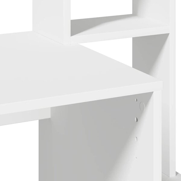 Íróasztal polcokkal Fehér 100x45x140 cm Műanyag fa