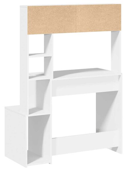 Íróasztal polcokkal Fehér 100x45x140 cm Műanyag fa