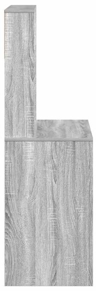 Szürke sonoma színű szerelt fa íróasztal polcokkal 100x45x140cm