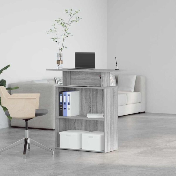 Recepciós pult szürke sonoma 100x40x104 cm szerelt fa