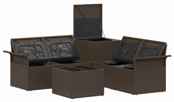 VidaXL Kanapé Szett 6 db 4-Ülőhelyek száma Barna és Piros
