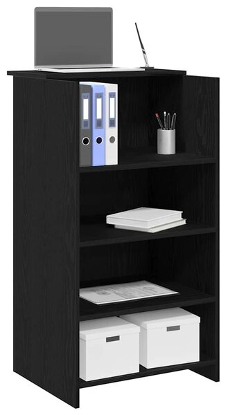 Recepciós pult fekete 55x50x103,5 cm szerelt fa