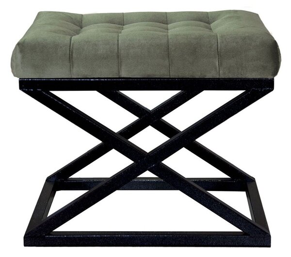 Atelier Del Sofa Puff Black Green Capraz - Fekete, Zöld