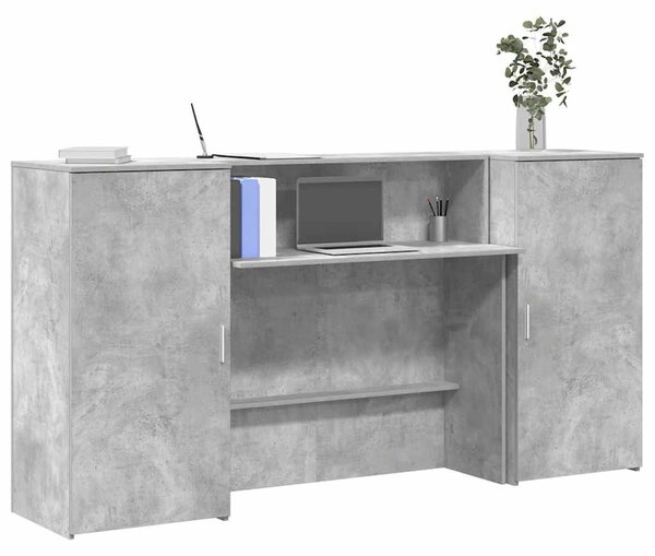Recepciós pult betonszürke 200x50x103,5 cm szerelt fa