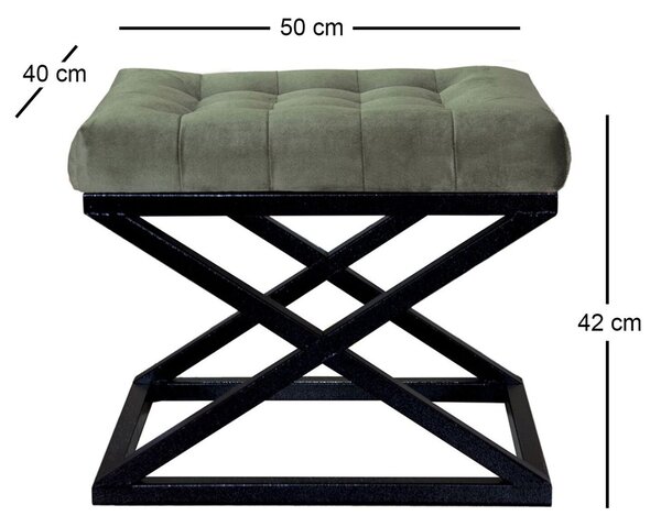 Atelier Del Sofa Puff Black Green Capraz - Fekete, Zöld