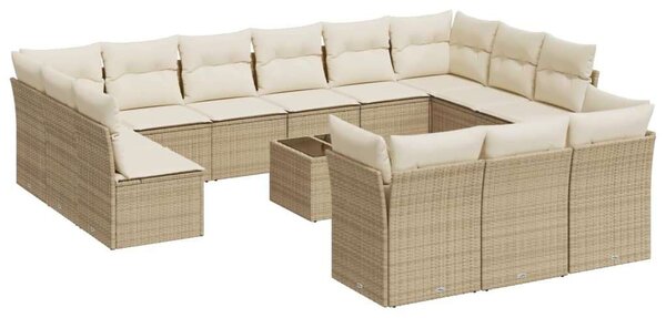 VidaXL Polyrattan Kerti Ülőgarnitúra - 14 részes - Bézs