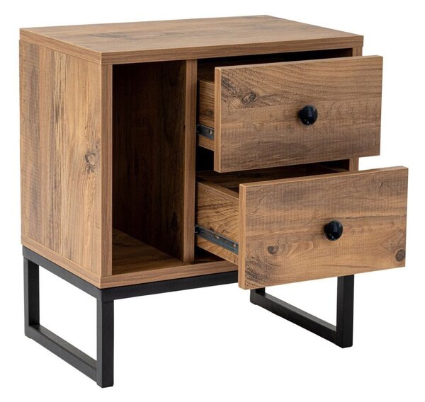 Hanah Home Éjjeliszekrény Atlantic Pine Black Glimmer - Atlantic Pine, Fekete