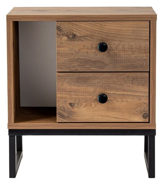 Hanah Home Éjjeliszekrény Atlantic Pine Black Glimmer - Atlantic Pine, Fekete