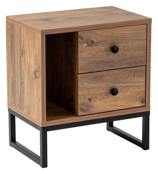 Hanah Home Éjjeliszekrény Atlantic Pine Black Glimmer - Atlantic Pine, Fekete