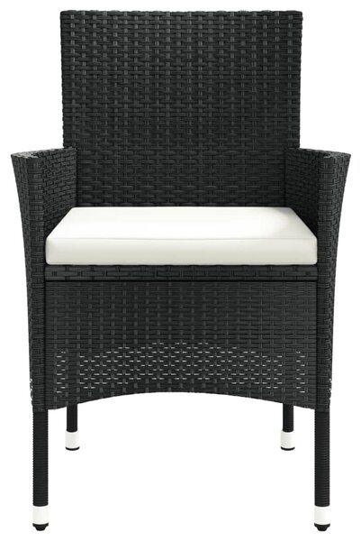 2 db fekete polyrattan kerti szék párnákkal (csak Egyesült Királyság/Írország/FI/NO)