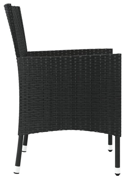 2 db fekete polyrattan kerti szék párnákkal (csak Egyesült Királyság/Írország/FI/NO)