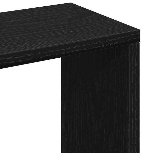 Fekete tölgyfa fali polc 36 x 16 x 90 cm