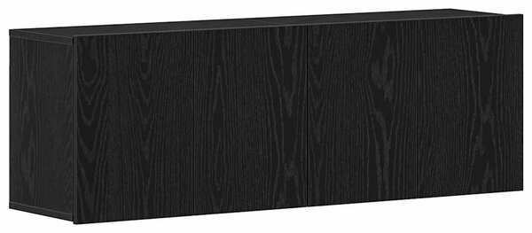 2 db fekete tölgyfa TV-szekrény 120 x 30 x 41 cm