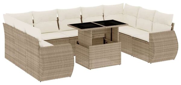 VidaXL Polyrattan Kerti Ülőgarnitúra - 10 részes - Bézs