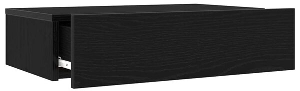 2 db fekete tölgyfa TV-szekrény LED lámpákkal 60 x 35 x 15,5 cm