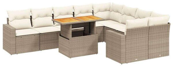 VidaXL Polyrattan Kerti Ülőgarnitúra - 10 részes - Bézs