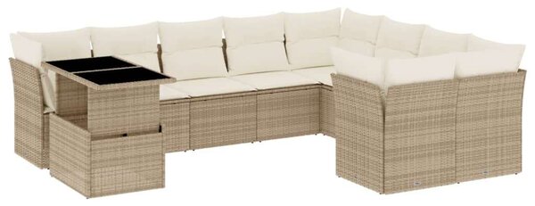VidaXL Polyrattan Kerti Ülőgarnitúra - 10 részes, Bézs