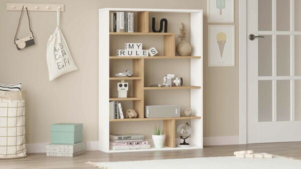 Hanah Home könyvespolc NaturalWhite Kee1-Sw