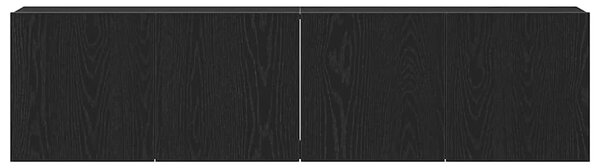 2 db fekete tölgyfa TV-szekrény 160 x 30 x 41 cm