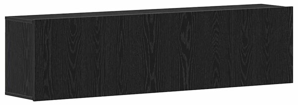 2 db fekete tölgyfa TV-szekrény 160 x 30 x 41 cm