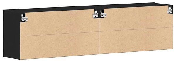 2 db fekete tölgyfa TV-szekrény 160 x 30 x 41 cm