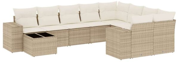VidaXL Polyrattan Kerti Ülőgarnitúra - 10 részes - Bézs