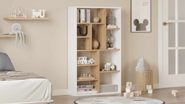 Hanah Home Könyvespolc Natúr fehér Kor1-Sw