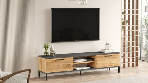 Hanah Home TV Unit Atlantic Pine Anthracite Rl1-Aa