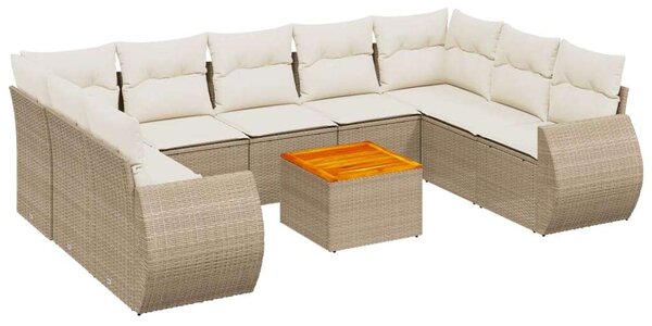 VidaXL Polyrattan Kerti Ülőgarnitúra - 10 részes - Bézs