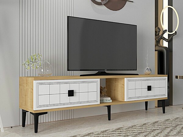 Hanah Home TV Stand Sapphire Oak White Yuka 150 - Sapphire Oak, White