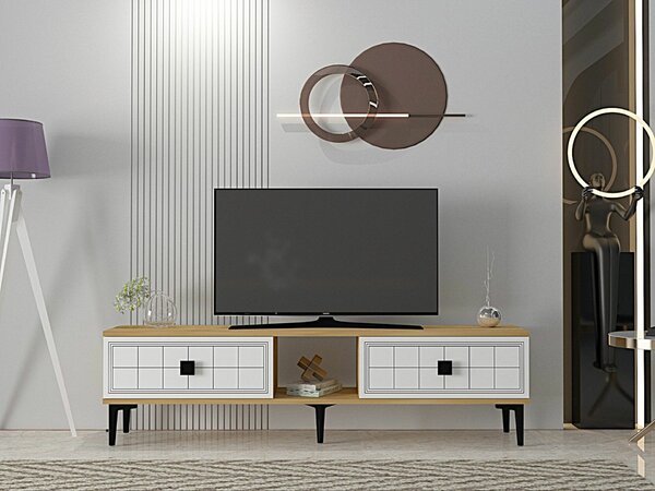 Hanah Home TV Stand Sapphire Oak White Yuka 150 - Sapphire Oak, White