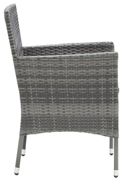 4 db szürke kerti polyrattan étkezőszék