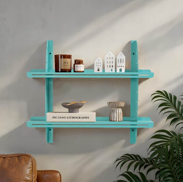 Hanah Home Dekoratív Fém Fali Polc Türkiz Vlnt126R6027